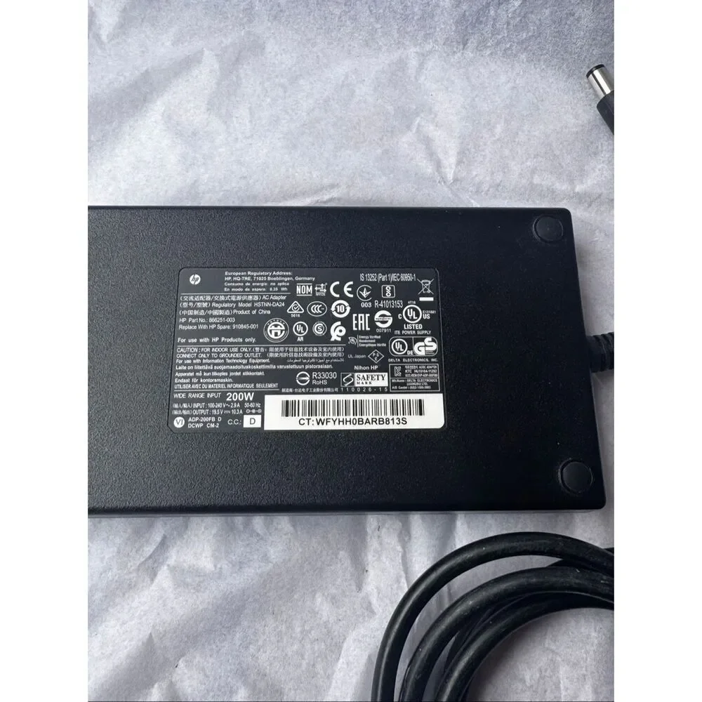 HP 200W Laptop Charger AC Adapter 19.5V 10.3A Genuine OEM